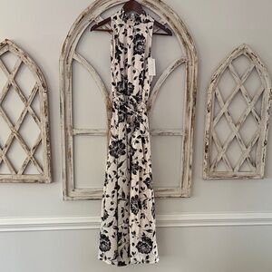 Flora Bea Lynn Maxi Black and Cream Floral Dress- Size Small- NWT